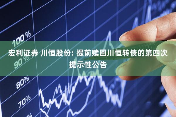 宏利证券 川恒股份: 提前赎回川恒转债的第四次提示性公告