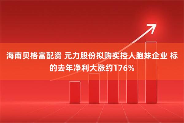 海南贝格富配资 元力股份拟购实控人胞妹企业 标的去年净利大涨约176%