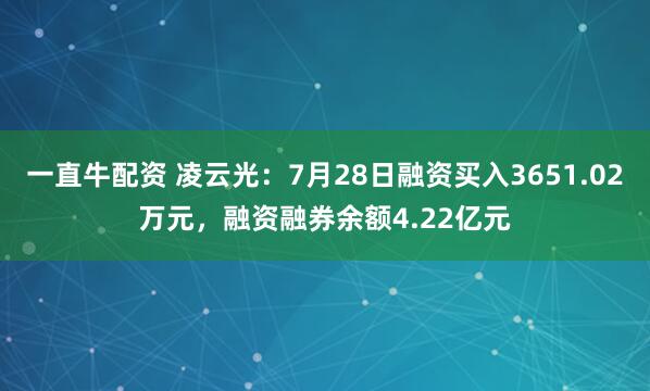 一直牛配资 凌云光：7月28日融资买入3651.02万元，融资融券余额4.22亿元